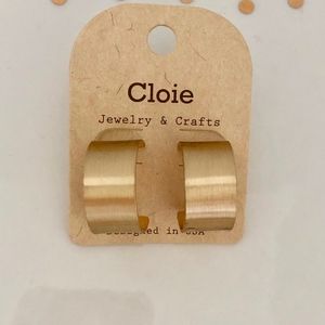 Hammered Gold Tone Hoop Earrings